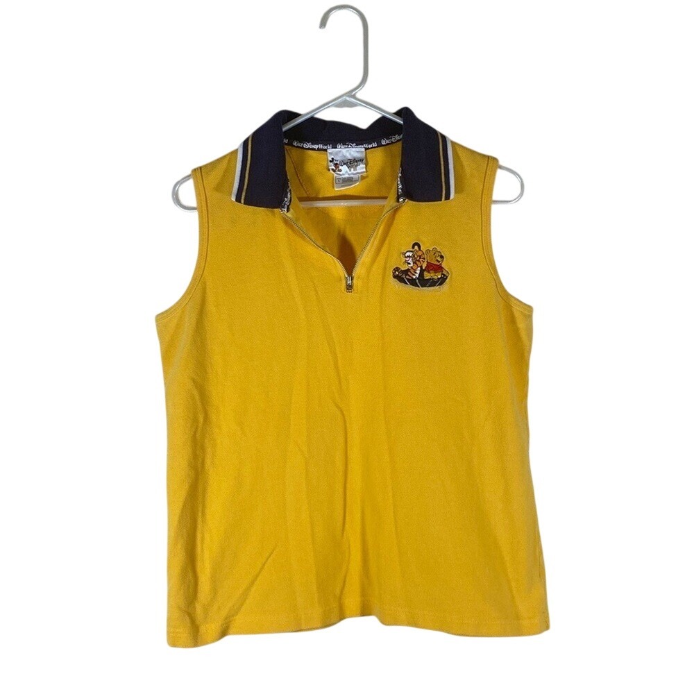 Vintage Disney world golf sleeveless quarter zip shirt  Pooh & tigger size large